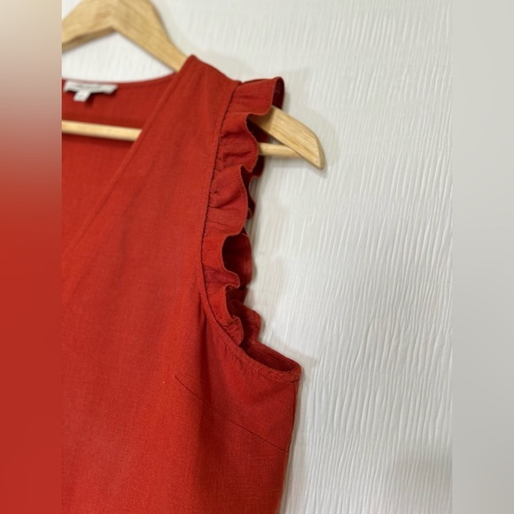 Madewell Red Boxy Ruffled Tank Top - Picture 8 of 9